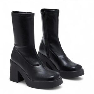 Steve Madden klayton Black Platform Ankle Boots
